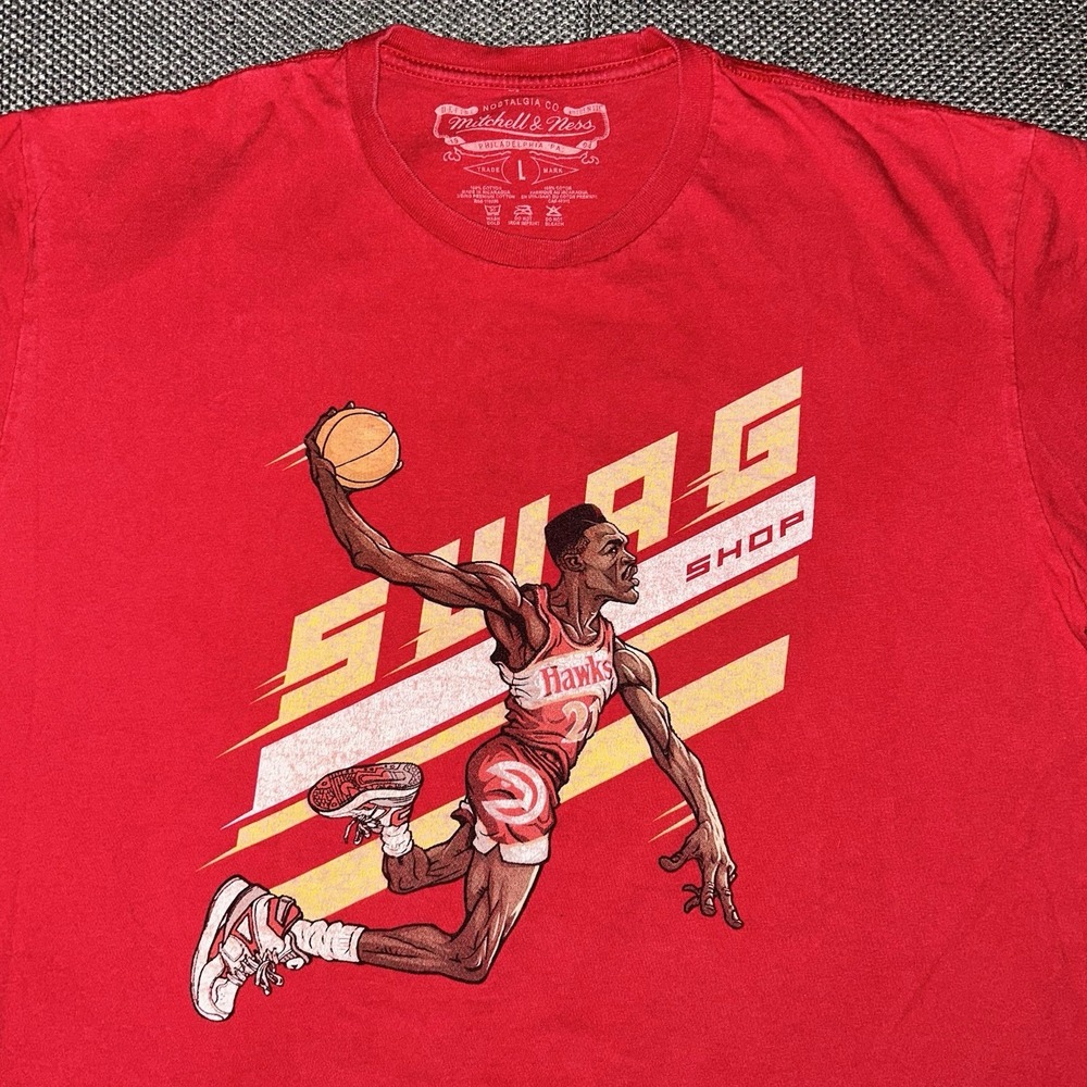 Mitchell & Ness Atlanta Hawks Dominique Wilkins Red Short Sleeve T Shirt Mens L